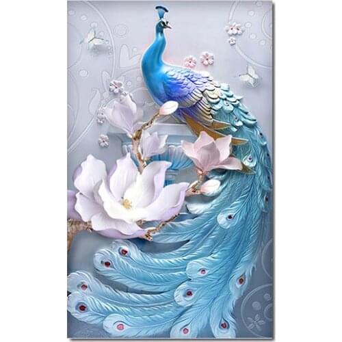 Custom Embossed Peacock 3d photo wallpaper for Living Room 3d murals wall paper living room 3d wall murals Decor Wall Art