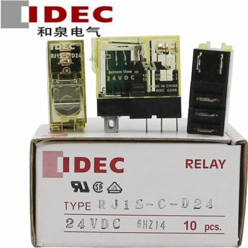 5pcs Thin Intermediate Relay RJ1S-C-D24 DC24V 12A Wide 5-Leg One Opening and One Closing Module