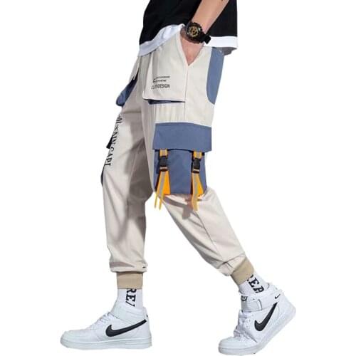 Men Pants Multi Pockets Harem Jogger Hip Hop Fashion Casual Trousers Streetwear Harajuku 2021 Sweatpants