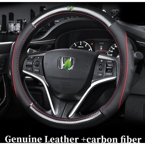 Genuine Leather Steering Wheel Covers for honda Passport Pilot MR-V Vezel HR-V WR-V Acty Freed Jade Mobilio Odyssey Stepwgn fit