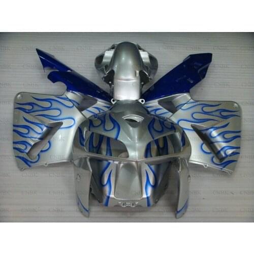 For CBR 600 RR 2005 - 2006 Fairing Kits CBR 600 RR 2006 Blue Silvery Flame Fairings for Honda CBR600RR 2005 Plastic Fairings