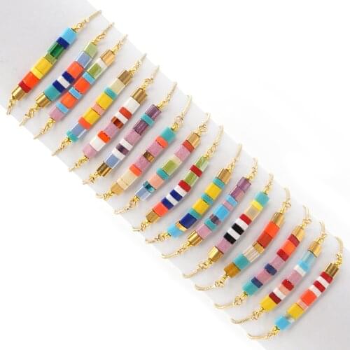 Go2boho Tila Bracelet Rainbow Bracelets For Girls Jewelry Bohemian Colorful Pulsera Femme Miyuki Tila Jewellery Friendship Gift