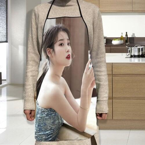 IU Apron Grill Kitchen Chef Apron Professional for BBQ, Baking, Cooking for Men Women 68X95cm