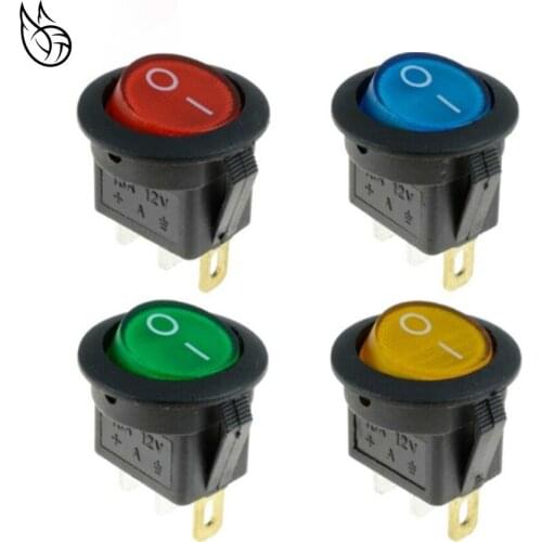 10PCS 12V LED illuminuted rocker switch 20A 12V push button switch Car button lights ON/OFF Round Rocker Switch Dash Boat