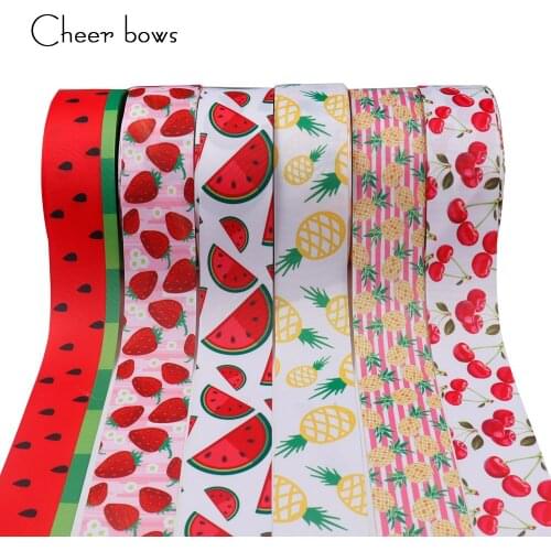 2Y/lot 3'' 75mm Summer Style Grosgrain Ribbon DIY Hairbows Accessories DIY Sewing Material Home Textile Printed Ribbon