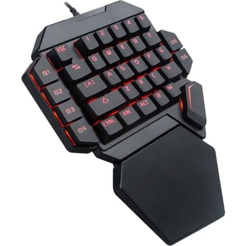 One-Handed Mechanical Gaming Keyboard RGB Backlit Portable Mini Gaming Keypad Game Controller for PC PS4 Xbox Gamer