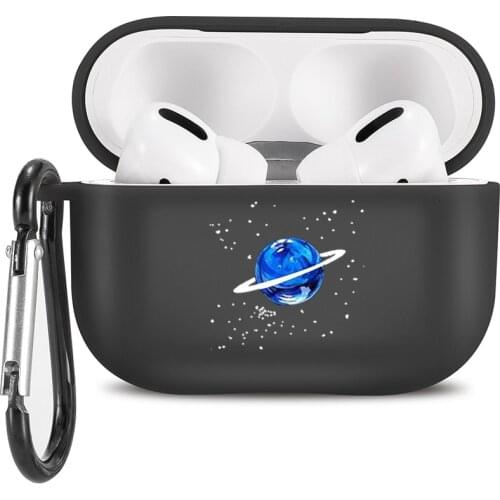 Hook Soft Cute Case For Airpods 3 Case Space Planets Astroaunt Bluetooth Earphone Case For Airpods Pro Headphone Black Soft Case