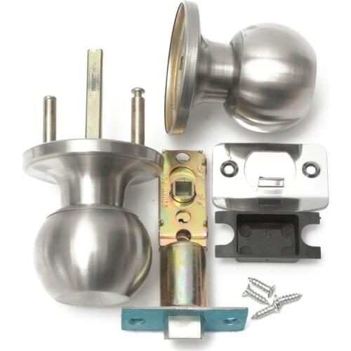 25mm-45mm Stainless Steel Bathroom Round Ball Door Knob Set Handle Passage Lock NO Key Contemporary Internal Door Knob Pair