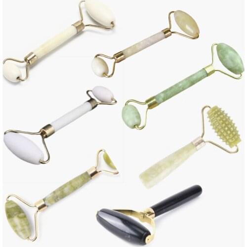 Natural Jade Roller Guasha Skin Scraper Facial Set Facial Stone Firming Face Anti-Aging Puffy Eyes Massager Neck Anti Wrinkle