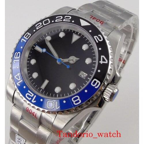NH35 MIYOTA Automatic Men Watch 40mm Bliger No Logo Dial Sapphire Glass Date Rotating Bezel Oyster Bracelet Blue Second Hand