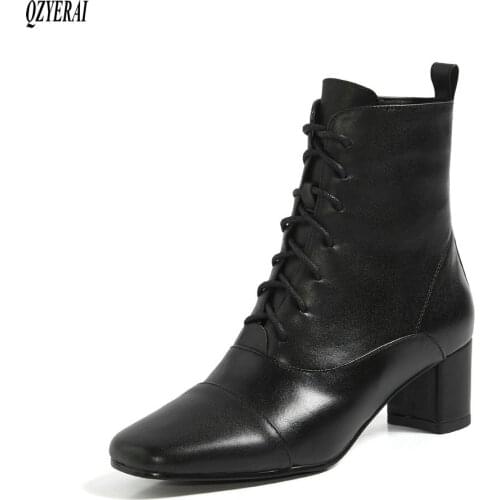2020 New Winter Martin boots Women boots scooter Genuine leather Short boots Women shoes Size 34-40