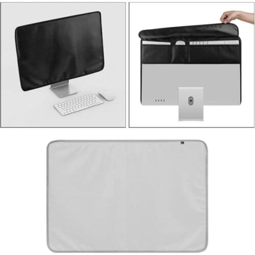 New PU Leather Dustproof Cover For IMac 24 Inch Display Screen Monitor Dust Protection Cover With Back Pocket