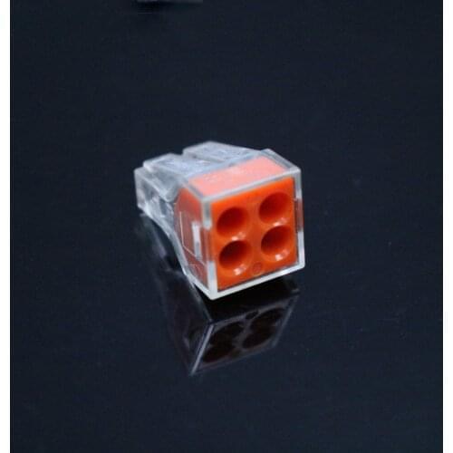 NEW 10Pcs PCT104 773-104 Push wire wiring connector For Junction box 4 pin conductor terminal block wire connector