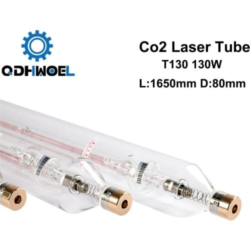 QDHWOEL T130 130-150W Co2 Laser Tube Length 1650mm Dia. 80mm for CO2 Laser Engraving And Cutting Machine