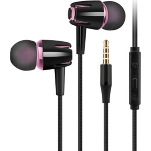 Stereo Bass Headphone In-Ear 3.5MM Wired Earphones Metal HIFI Earpiece with MIC for Xiaomi Samsung Huawei Phones