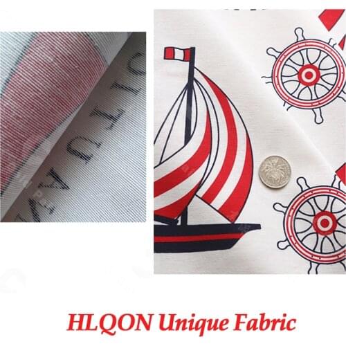 100% cotton sateen stretch cartoon Sailboat fabric for sewing women clothing upholstery tissue wedding dress DIY