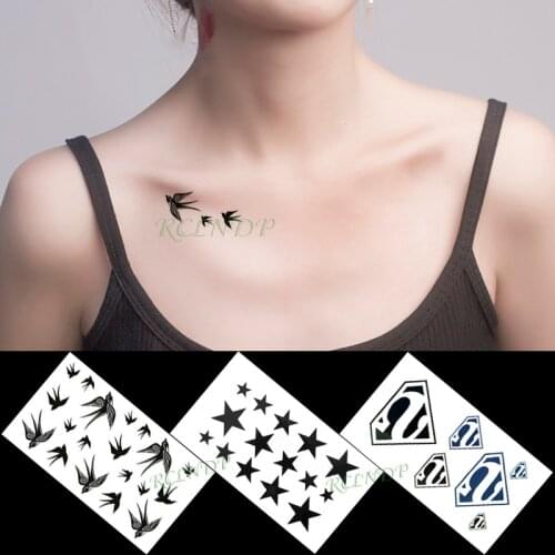Waterproof Temporary Tattoo Sticker star bird badge mini small art tatto flash tatoo fake tattoos for girl women men kid