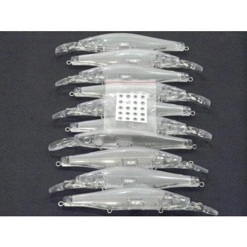 WLure 13.5cm 19g Large Size Slow Wobbler Blank Transparent Minnow Fishing Lures 3 Meter Diver 10 per Pack 2017 Model UPM629