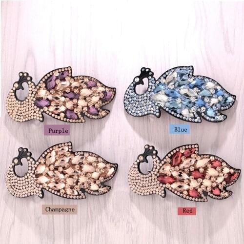 New Crystal Hair Clip - Peacock Hair Barrettes for Women Lady Rhinestone Hair Accessory for Hair Jewelry Ornament for Tiara