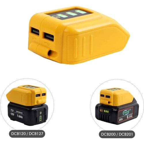 USB Converter Charger For DEWALT 14.4V 18V 20V Li-ion Battery Converter DCB090 USB Device Charging Adapter Power Supply