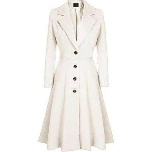 2020 Autumn and Winter Fashion Long Retro Casual Single-breasted Jacket Womens Elegant Warm Coat New