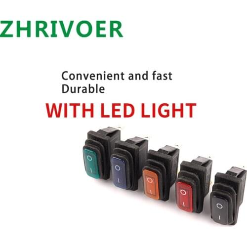 1pc KCD3 Waterproof Rocker Switch on-off 2/3Pin 2 Position Power Electric Boat Marine Truck Rocker Switch with LED Light 31x14mm