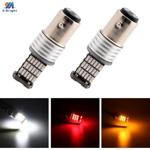 2PCS 1157 P21/5W 7528 1154 2057 2357 BAY15D LED Canbus No Error Car Brake Stop Parking Lights Automotive 4014 White Amber Red