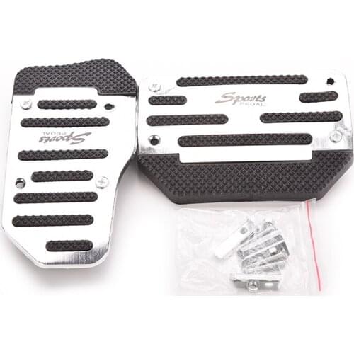 2pcs/set Universal Non Slip Aluminum Rubber Automatic Transmission Car Pedal Cover Set For Brake Accelerator Blue Silver Red