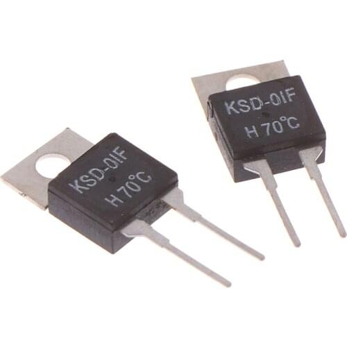 2Pcs Normally Open Thermal Switch Temperature Sensor Thermostat KSD-01F 70 Degc