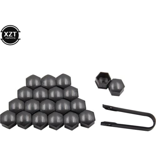 20pcs 17mm Wheel Nut Bolt Head Cover Cap Protective Bolt Caps Exterior Decoration Protecting Bolt Rims Silver