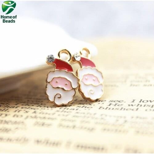2020 Santa Claus Alloy Ornaments For Christmas Saint Decorations or DIY Jewelry Making (30 Pcs/lot) ZA1076