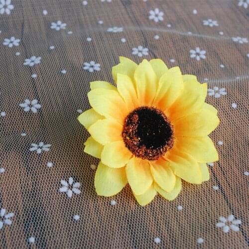 24Pcs/lot Large Artificial Flower Head Silk Sunflower Wedding Decoration DIY Wreath Gift Box Headmade Scrapbooking Fake Flowers