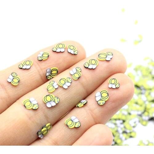 5MM 11MM Honey Bee Polymer Clay Slice Sprinkles Kawaii Animal Bee Slices Nail Art Miniature Sprinkles Charms