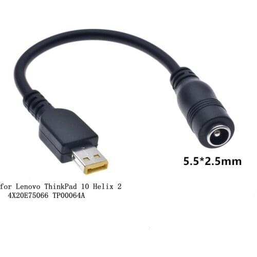 Dc Power Adapter Plug Converter for Lenovo ThinkPad 10 Helix 2 Laptop 5.5x2.1mm Female to Square Plug Connector Notebook Charger