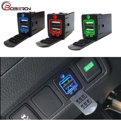 12V Quick Charge 3.0 Dual USB Car Charger Socket Fast Charger Power Outlet For Nissan SYLPHY Sylphy 2012 - 2019