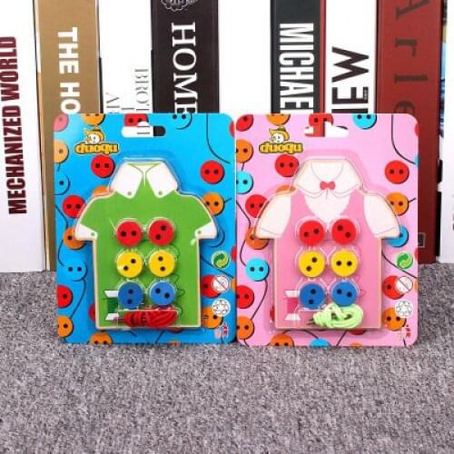 Childrens Educational Manual Threading Board Child Sewing Buttons Game Crafts DIY Beads Toys Preschool Early Education Toys