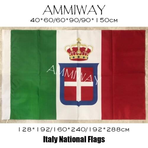 AMMIWAY Flag of Italy (1861-1946) with Crowned State flag of the Kingdom of Sardinia Naval Ensign of the Regia Marina Flags