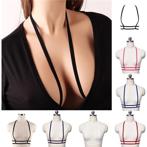 Gothic chest tight-fitting belt color halter neck beauty chest simple Harajuku harness event festival costume