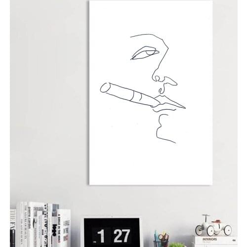 HDARTISAN Wall Art Figure Picture Canvas Painting Line Painting Oil Print For Living Room Home Decor No Frame