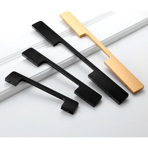 JD Modern Gold Black Cabinet Handles Wardrobe Kitchen Cupboard Pulls Drawer Knobs and Knobs Door Furniture Handle Hardware 299
