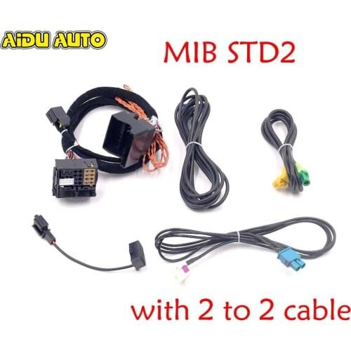 MIB2 STD2 ZR NAV Discover Pro Radio Adapter Cable Wire harness with 2 to 2 cable For Golf 7 MK7 Passat B8 Tiguan MQB CAR