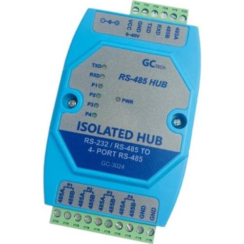 485 hub 4 channels one-to-four repeater RS-485 photoelectric isolation 1 input 4 output lightning protection industrial grade