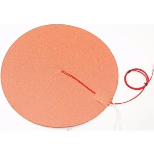 Round 280mm Silicone Rubber Heated Plate 500W w/ 3M Thermister Circular Round Delta 3D Printer Heated Bed Plate
