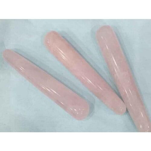 50pcs/lot Pink Powder crystal jade massage wands Crystal Massager acupuncture stick scraping plates dial ribs face body sticker