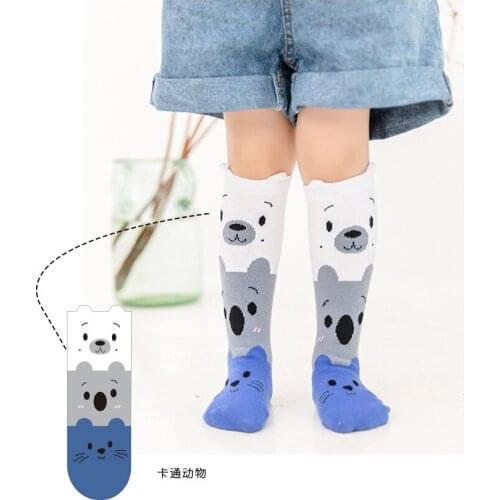 Non Slip Knee High Animal Funny Cute Color Socks Cotton Long Newborn Baby Girl Kids Socks Toddler Ropa Bebe Baby Stuff BW50TW