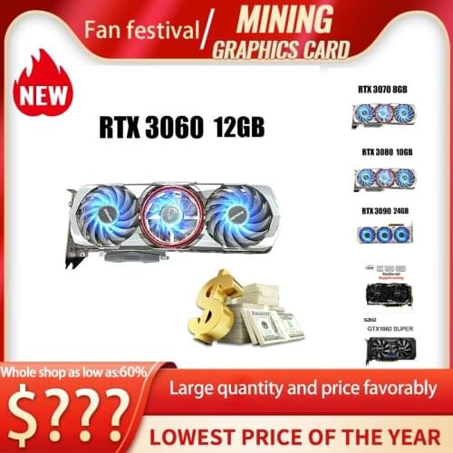 New Video Card Original GTX960 4GB 2GB RX580 8GB GTX1660 SUPER 1660Ti 6GB RTX 3070 3070TI 8GB Graphics Card
