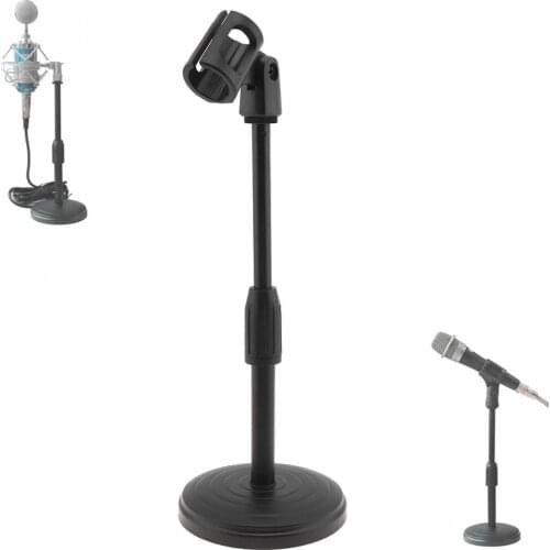 Portable Desktop Lifting Plastic Weighted Disc Microphone Stand for General Meeting / Computer Microphone / Live Broadcast