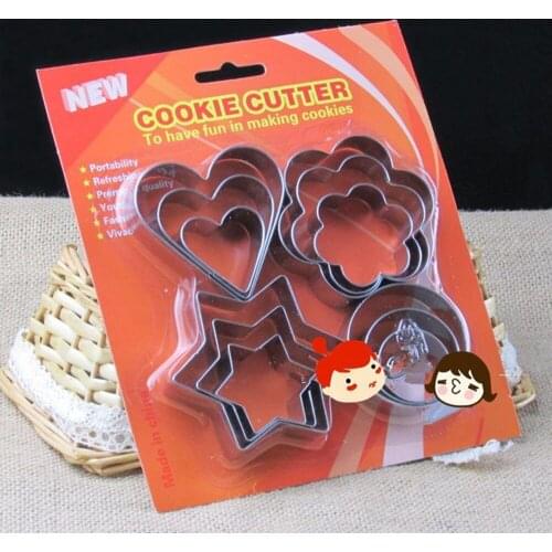 12Pcs/set Stainless Steel Cookie Biscuit Cutter Egg Fondant Mold Sugarcraft Cutter Cake Tools DIY Cookie Tools