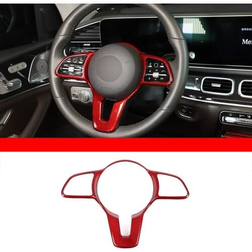 For Mercedes-Benz ABG class W177 W247 W205 X253 W167 class real carbon fiber steering wheel decorative frame sticker interior
