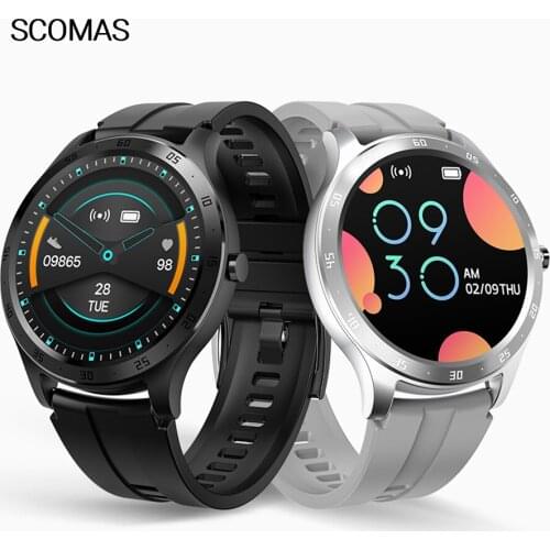 SCOMAS 2020 New Smart Watch 1.3" Touch Screen Heart Rate Blood Pressure Monitor Waterproof Sport Smartwatch For iOS Android